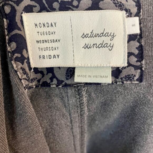 Anthropologie Saturday Sunday Washed Black Open Knit Draped Cardigan Size Small - Picture 8 of 14